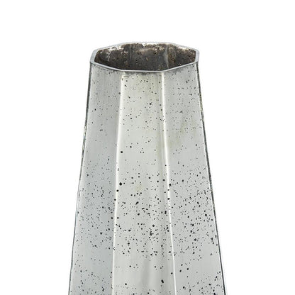 20" Antiqued Silver Glass Cylinder Table Vase HomeRoots