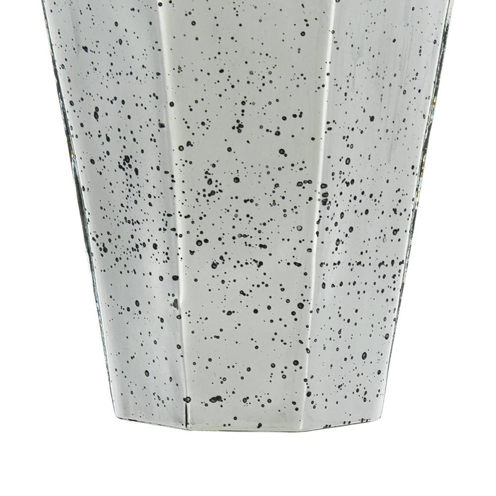 20" Antiqued Silver Glass Cylinder Table Vase HomeRoots
