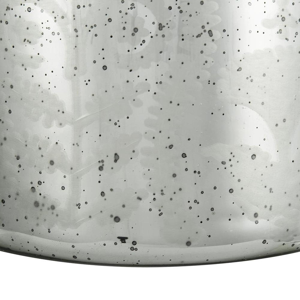 18" Antiqued Silver Floral Glass Table Vase HomeRoots