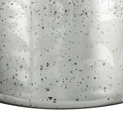 18" Antiqued Silver Floral Glass Table Vase HomeRoots
