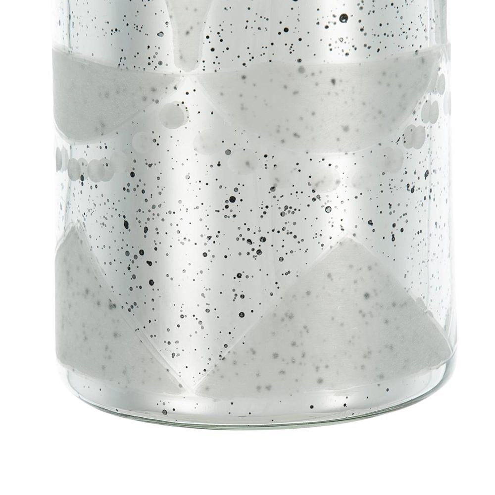 30" Antiqued Silver Floral Glass Bottle Table Vase HomeRoots