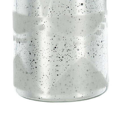 30" Antiqued Silver Floral Glass Bottle Table Vase HomeRoots