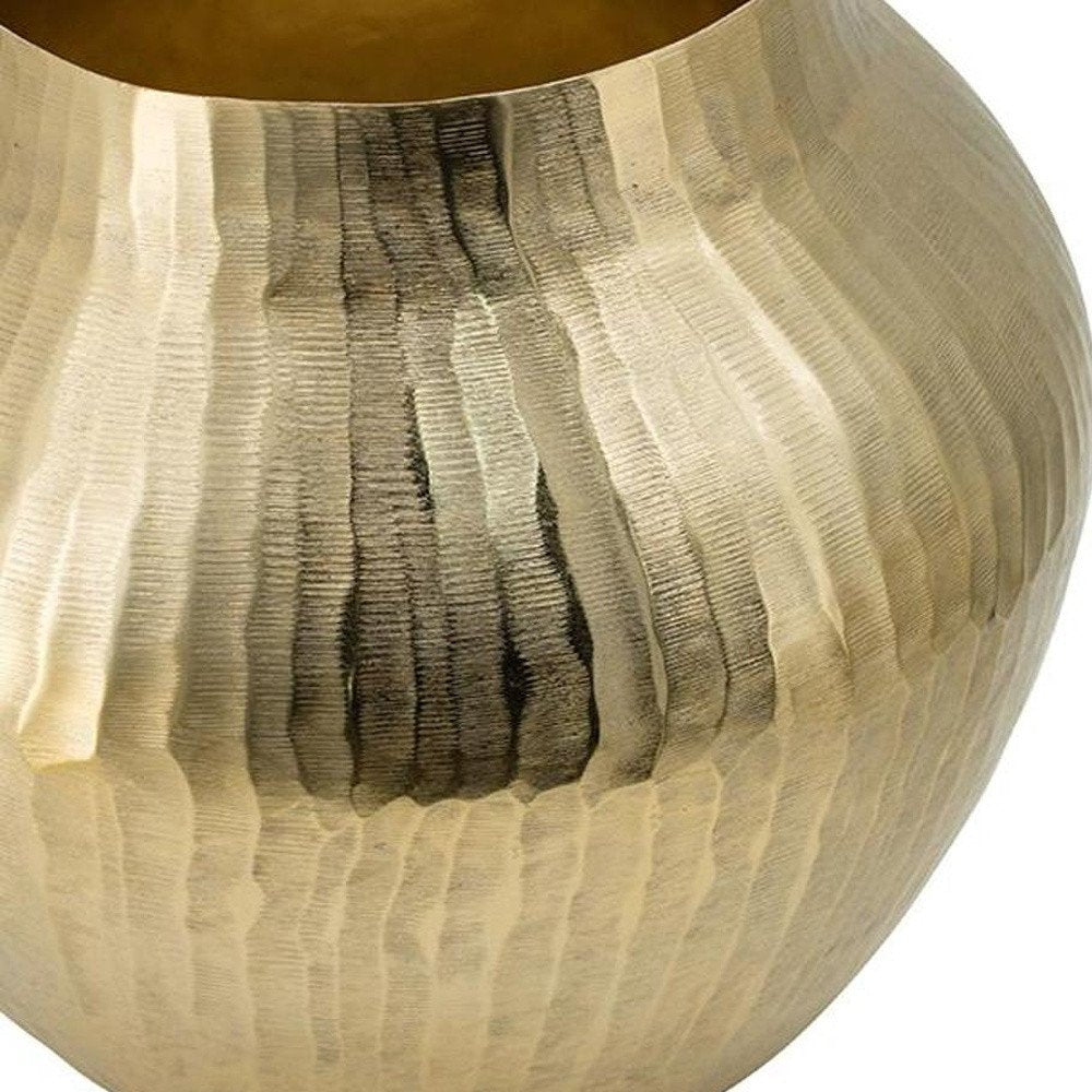 9" Gold Hammered Aluminum Round Table Vase HomeRoots
