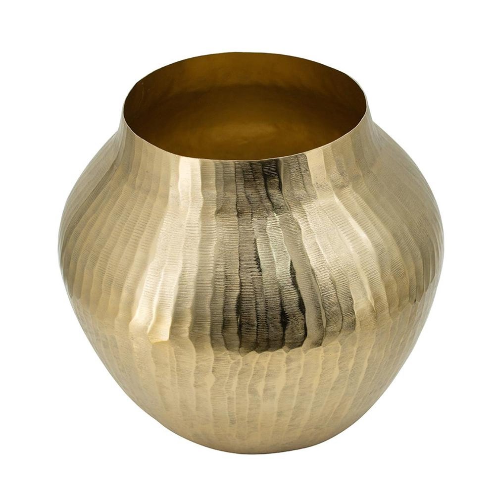 9" Gold Hammered Aluminum Round Table Vase HomeRoots