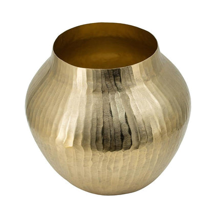 9" Gold Hammered Aluminum Round Table Vase HomeRoots