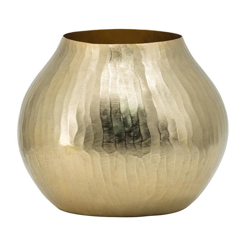 9" Gold Hammered Aluminum Round Table Vase HomeRoots