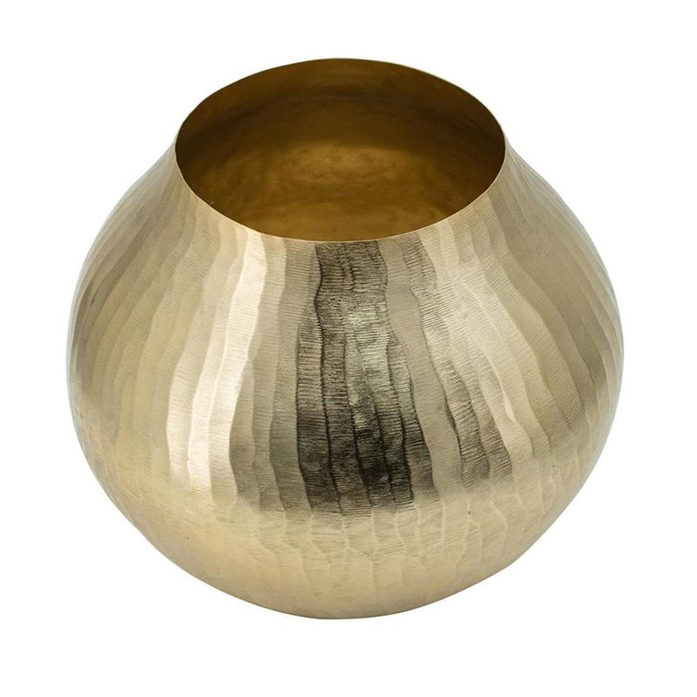 9" Gold Hammered Aluminum Round Table Vase HomeRoots