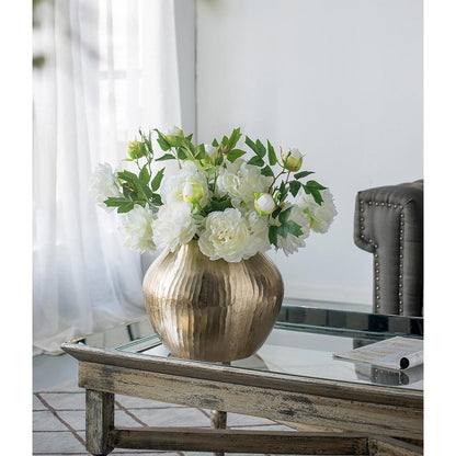 9" Gold Hammered Aluminum Round Table Vase HomeRoots