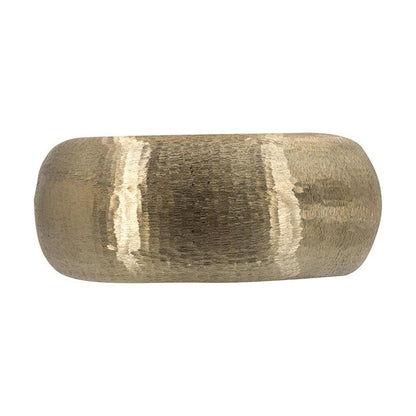 Set of Two Gold Aluminum Hammered Round Centerpiece Bowls HomeRoots