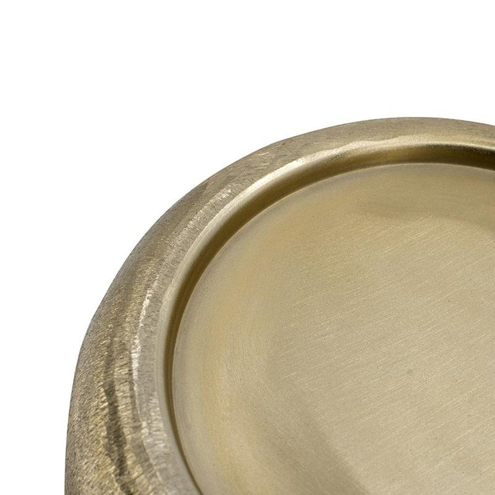 Set of Two Gold Aluminum Hammered Round Centerpiece Bowls HomeRoots