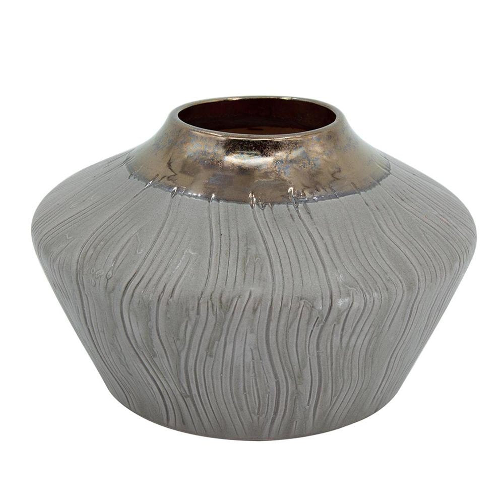 7" Bronze And Gray Ceramic Round Table Vase HomeRoots