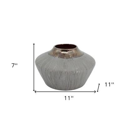 7" Bronze And Gray Ceramic Round Table Vase HomeRoots