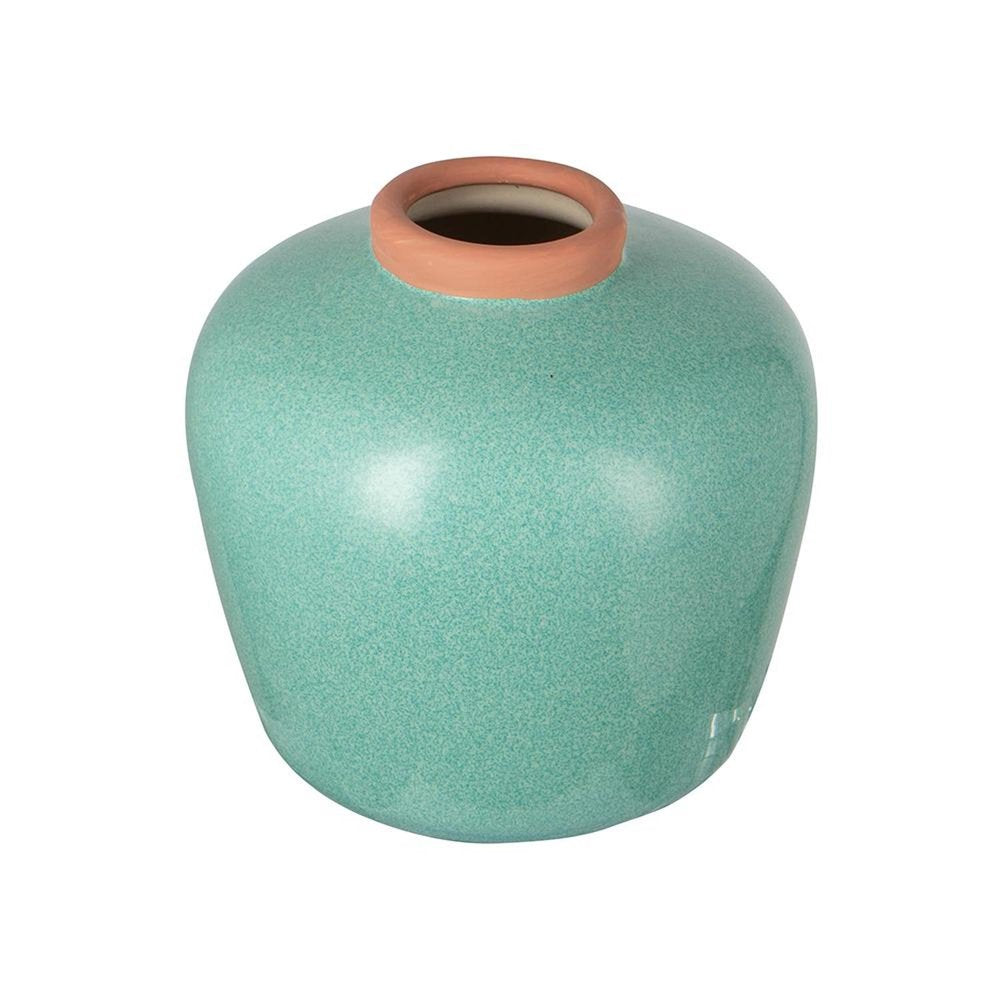 8" Blue And Brown Mottled Ceramic Round Table Vase HomeRoots