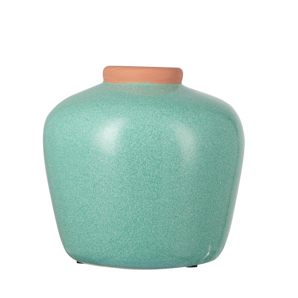 8" Blue And Brown Mottled Ceramic Round Table Vase HomeRoots