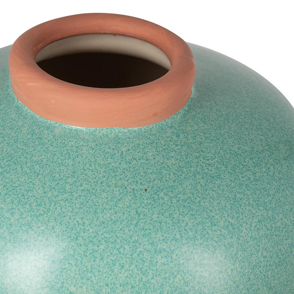 8" Blue And Brown Mottled Ceramic Round Table Vase HomeRoots