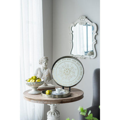 10" Gray Ceramic Round Pedestal Centerpiece Bowl HomeRoots