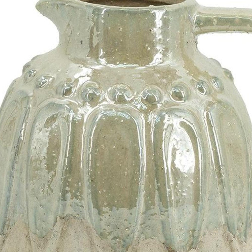 7" Gray Ceramic Round Jug Vase HomeRoots