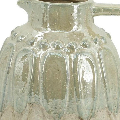 7" Gray Ceramic Round Jug Vase HomeRoots