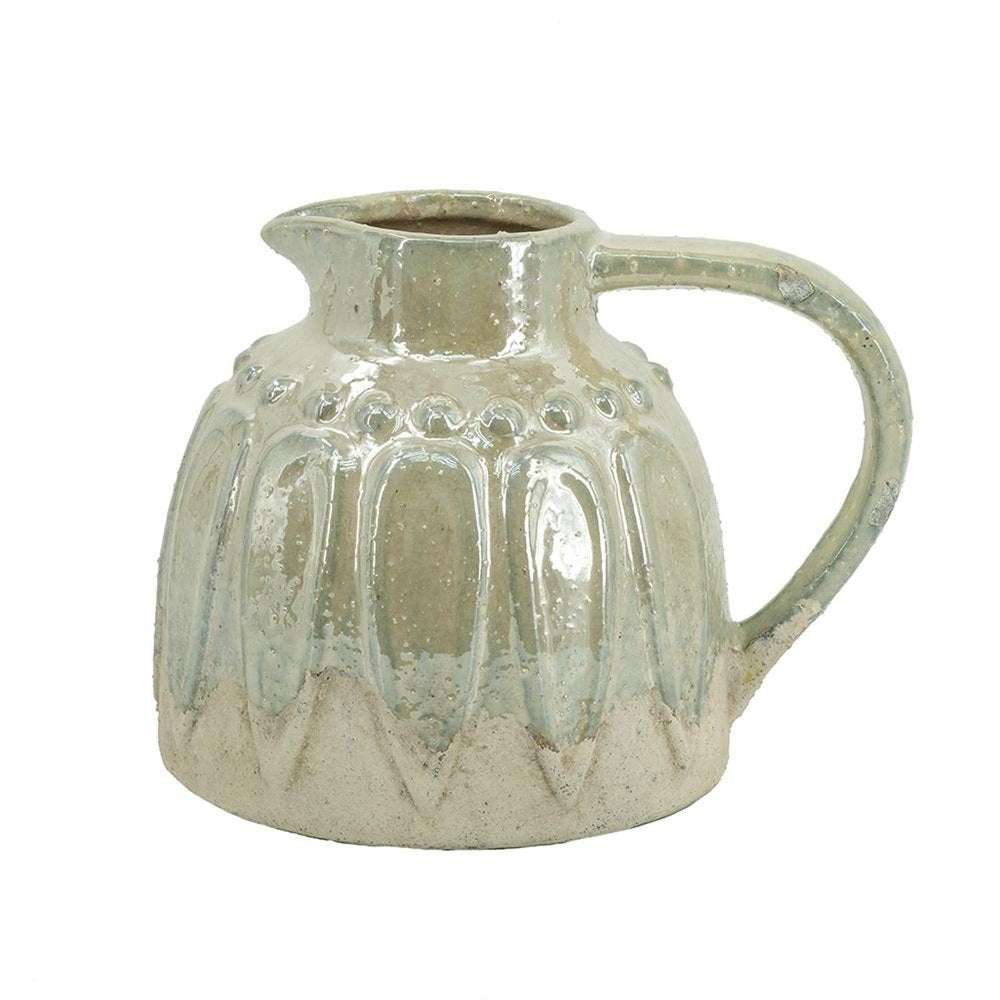 7" Gray Ceramic Round Jug Vase HomeRoots