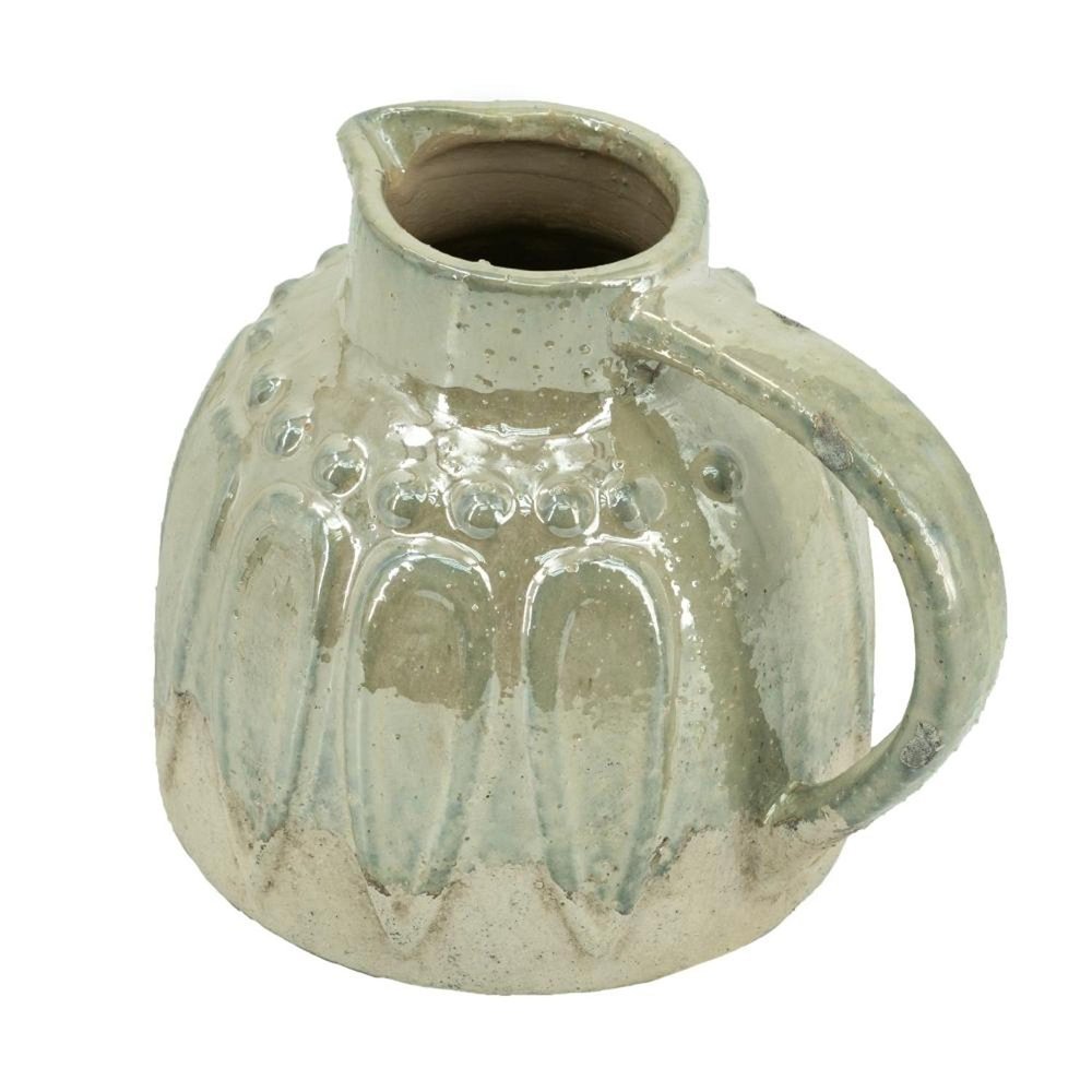 7" Gray Ceramic Round Jug Vase HomeRoots