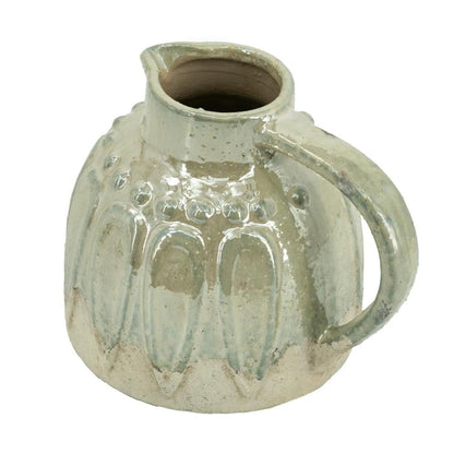 7" Gray Ceramic Round Jug Vase HomeRoots