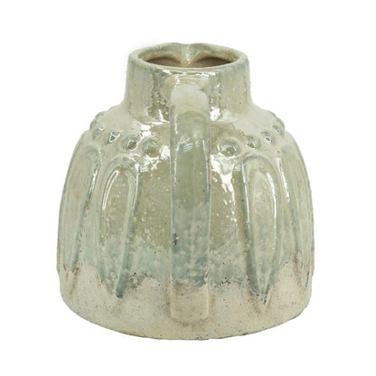 7" Gray Ceramic Round Jug Vase HomeRoots