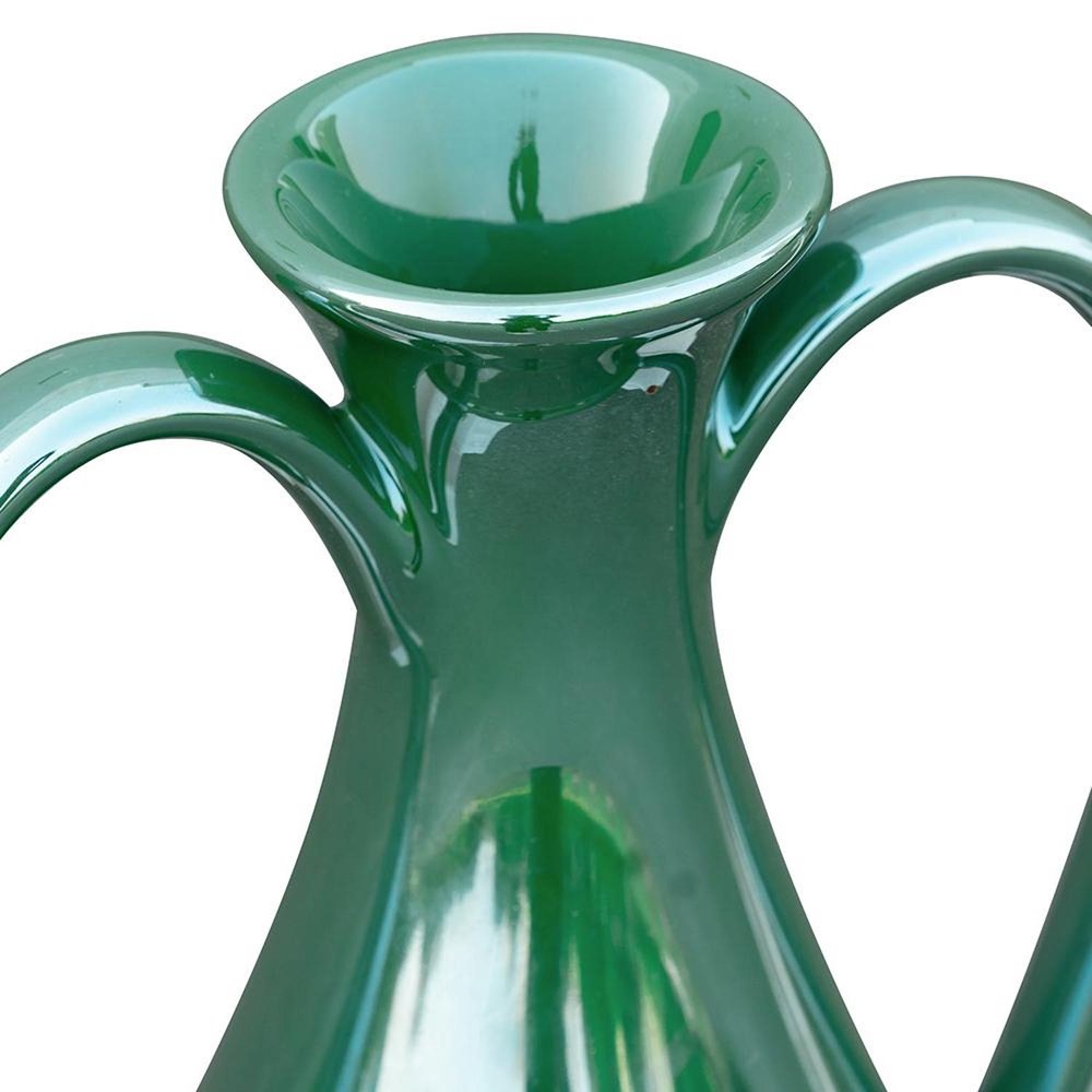 10" Hunter Green Ceramic Amphora Table Vase HomeRoots