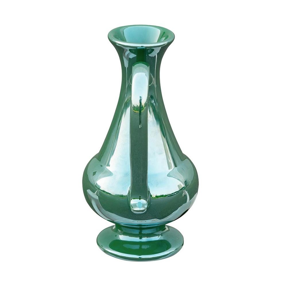 10" Hunter Green Ceramic Amphora Table Vase HomeRoots