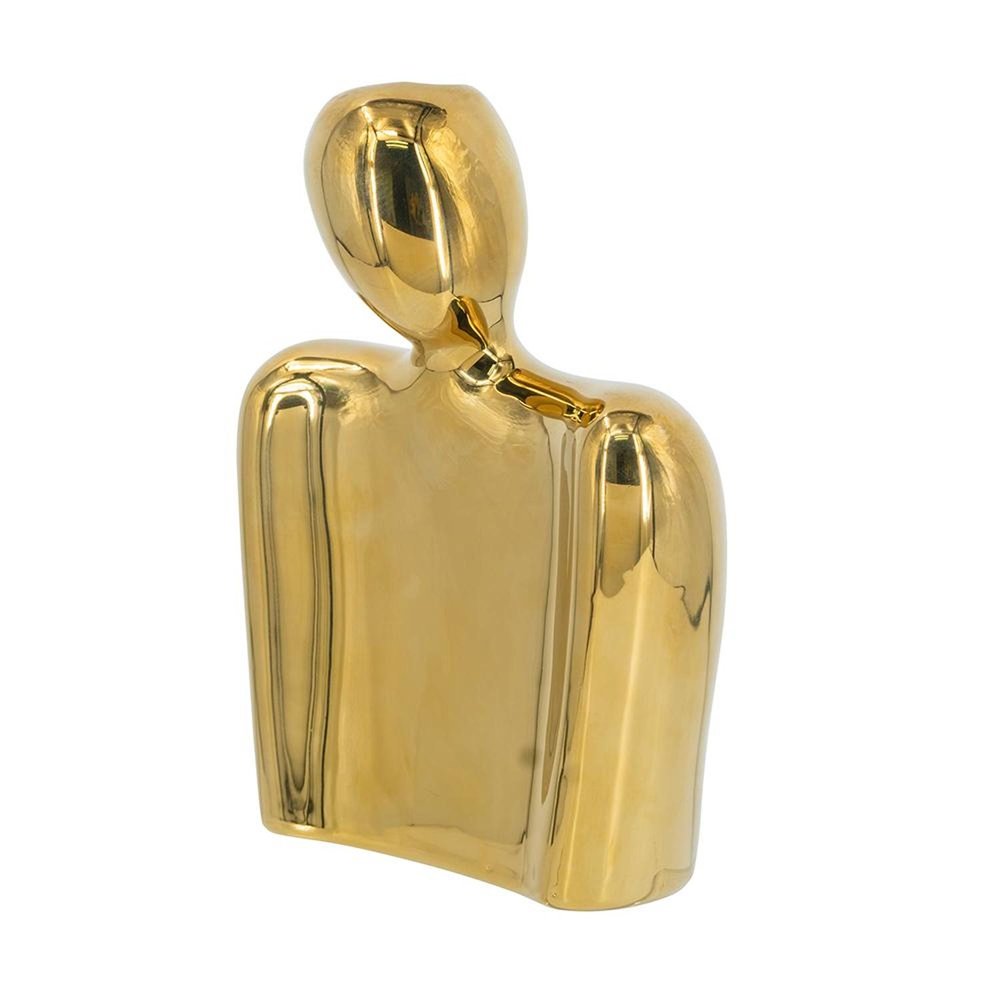 8" Gold Ceramic Modern Abstract Table Vase HomeRoots
