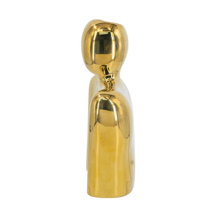 8" Gold Ceramic Modern Abstract Table Vase HomeRoots