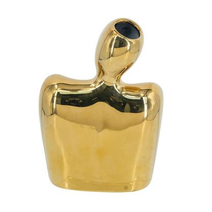 8" Gold Ceramic Modern Abstract Table Vase HomeRoots