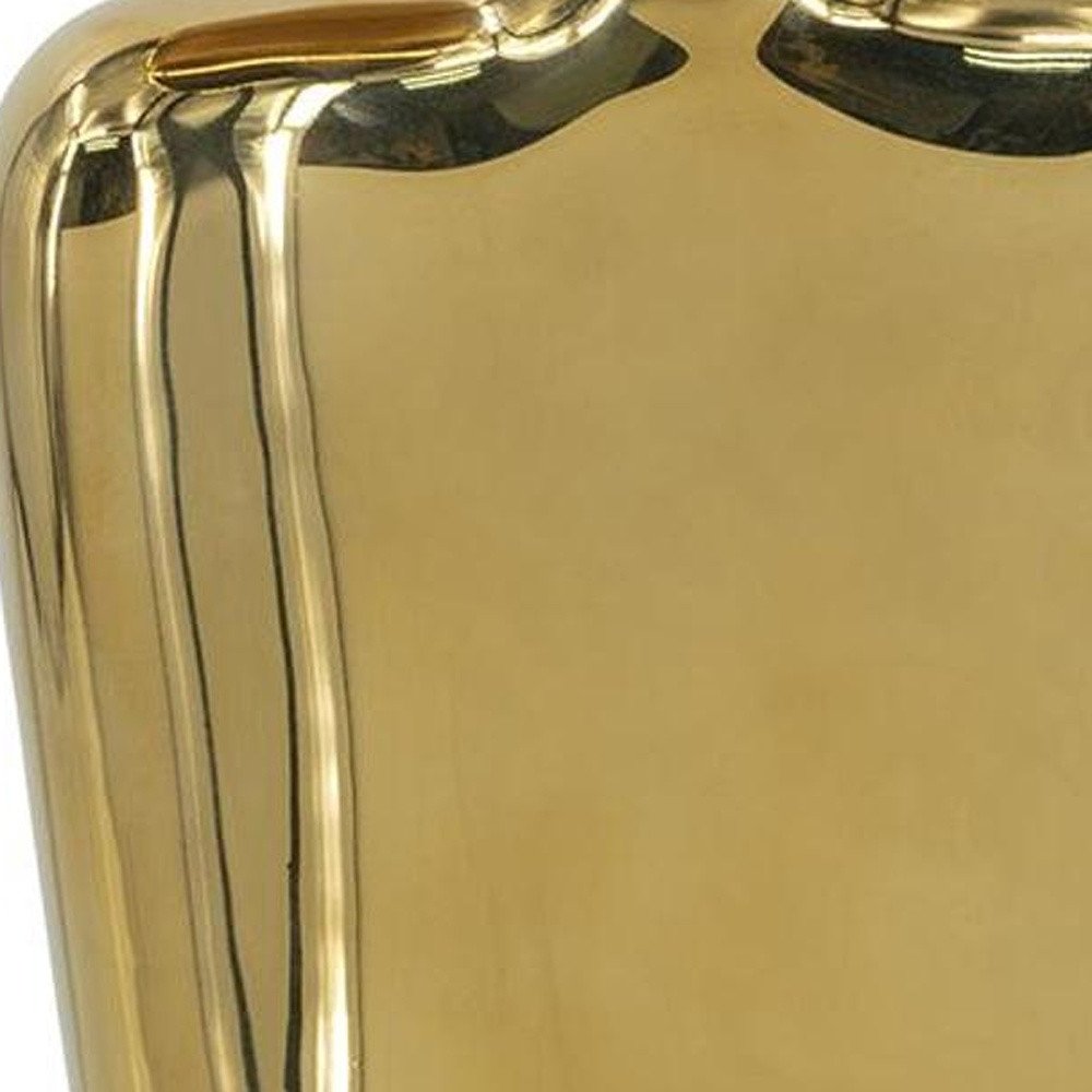8" Gold Ceramic Modern Abstract Table Vase HomeRoots