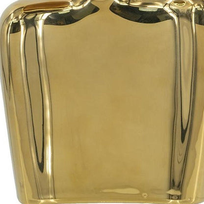 8" Gold Ceramic Modern Abstract Table Vase HomeRoots