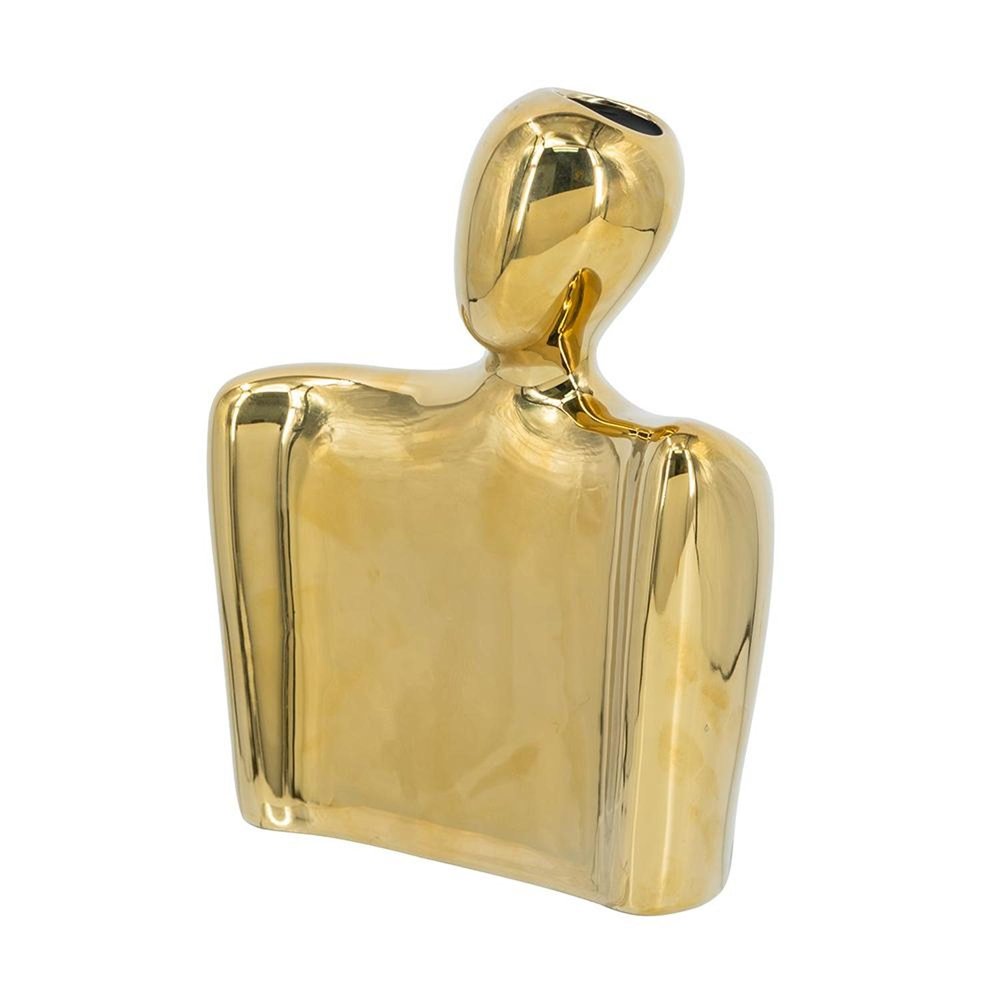 10" Gold Ceramic Modern Abstract Table Vase HomeRoots