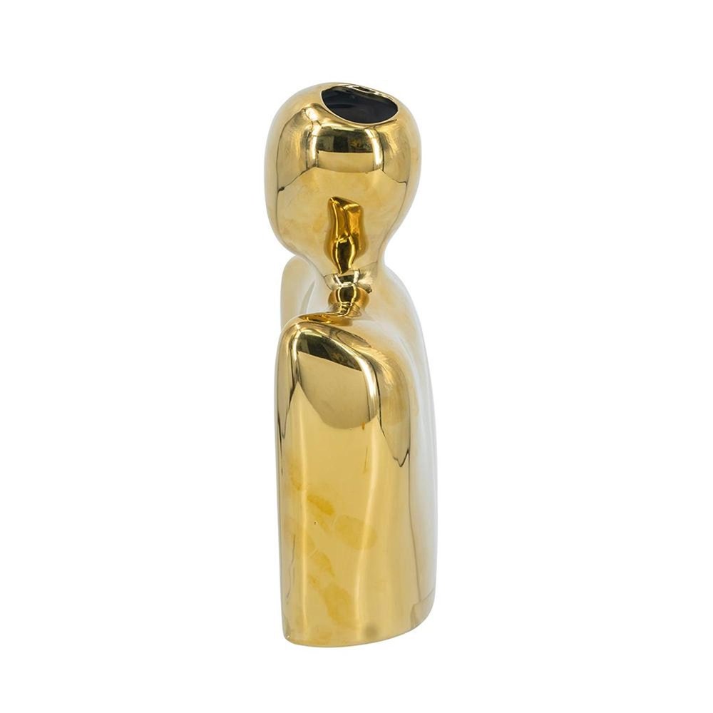 10" Gold Ceramic Modern Abstract Table Vase HomeRoots