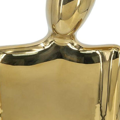 10" Gold Ceramic Modern Abstract Table Vase HomeRoots