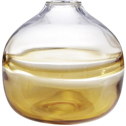 9" Clear And Brown Ombre Glass Round Table Vase HomeRoots