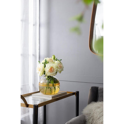 9" Clear And Brown Ombre Glass Round Table Vase HomeRoots
