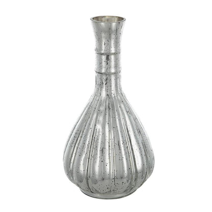 10" Antiqued Silver Glass Round Table Vase HomeRoots
