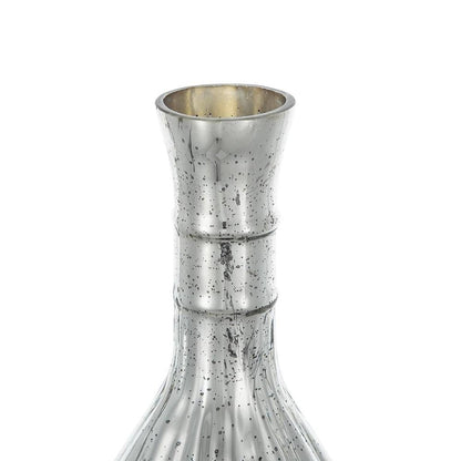 10" Antiqued Silver Glass Round Table Vase HomeRoots