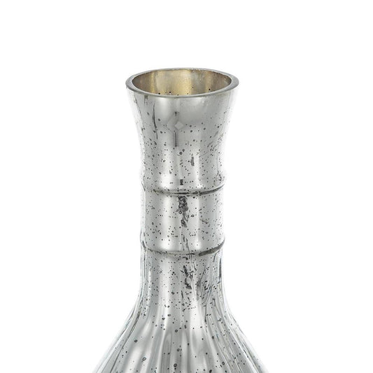 10" Antiqued Silver Glass Round Table Vase HomeRoots