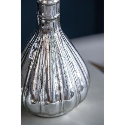 10" Antiqued Silver Glass Round Table Vase HomeRoots