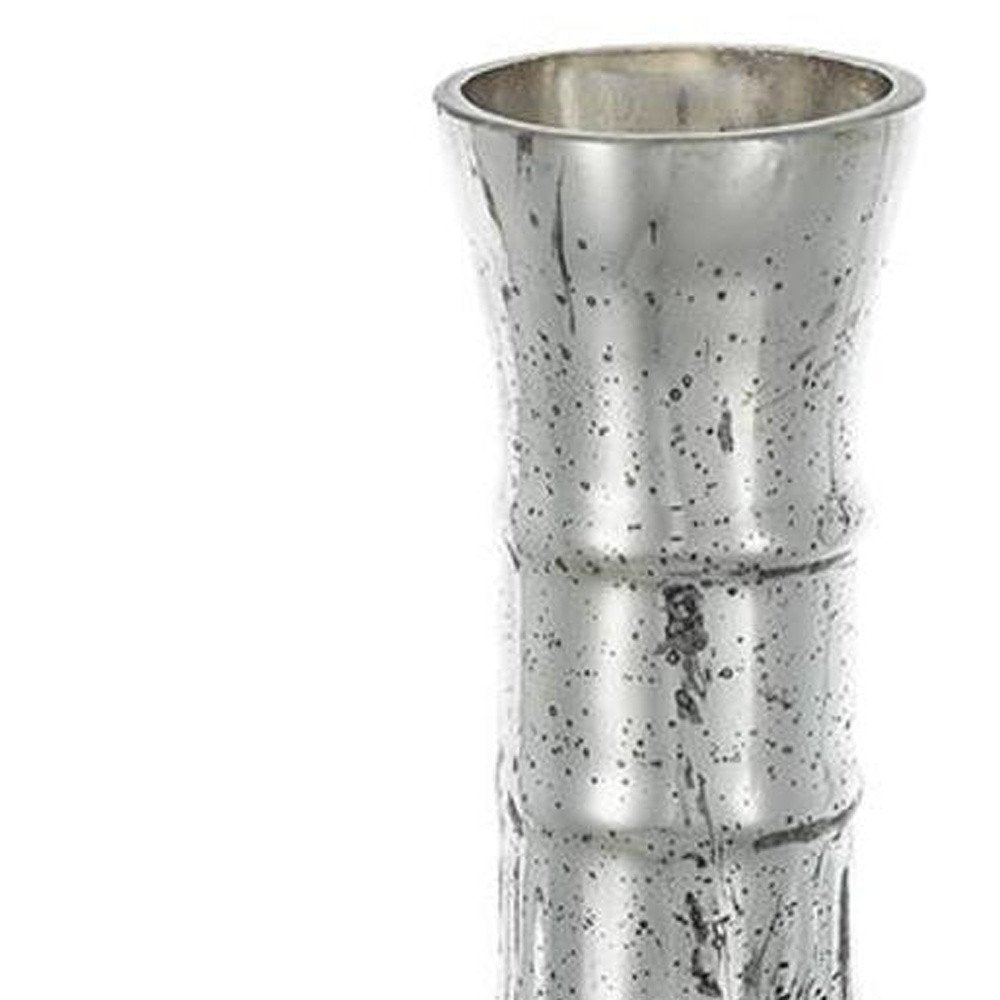 10" Antiqued Silver Glass Round Table Vase HomeRoots