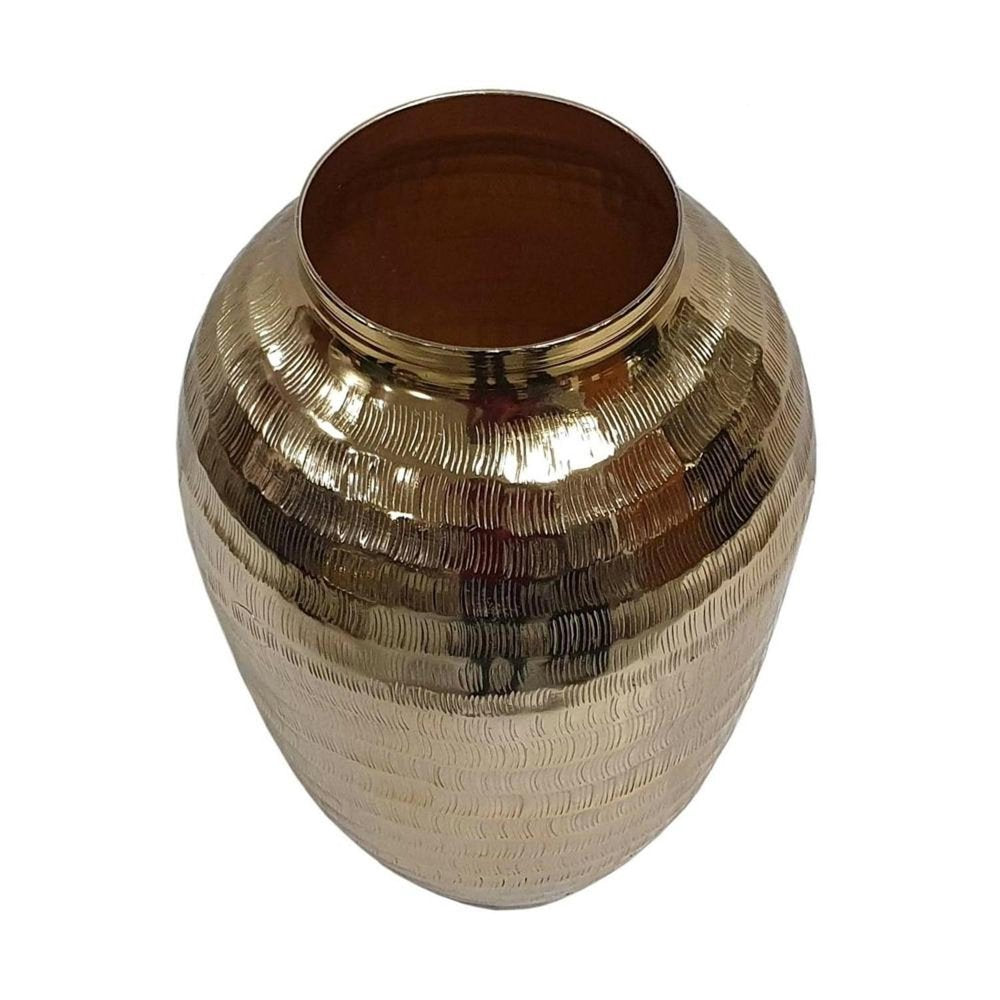 13" Gold Hammered Aluminum Urn Table Vase HomeRoots