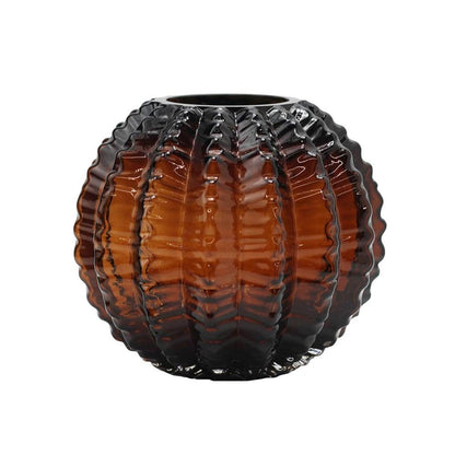 6" Burnt Umber Glass Textured Round Table Vase HomeRoots