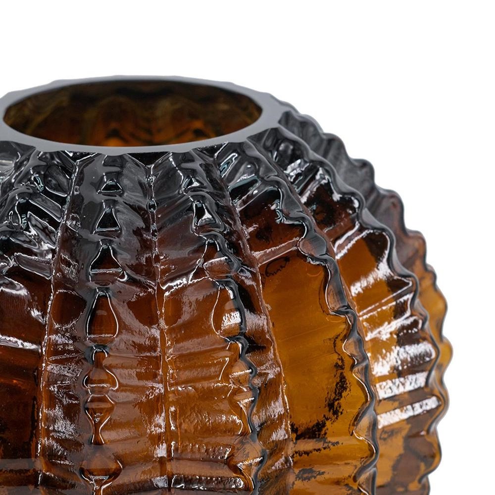 6" Burnt Umber Glass Textured Round Table Vase HomeRoots