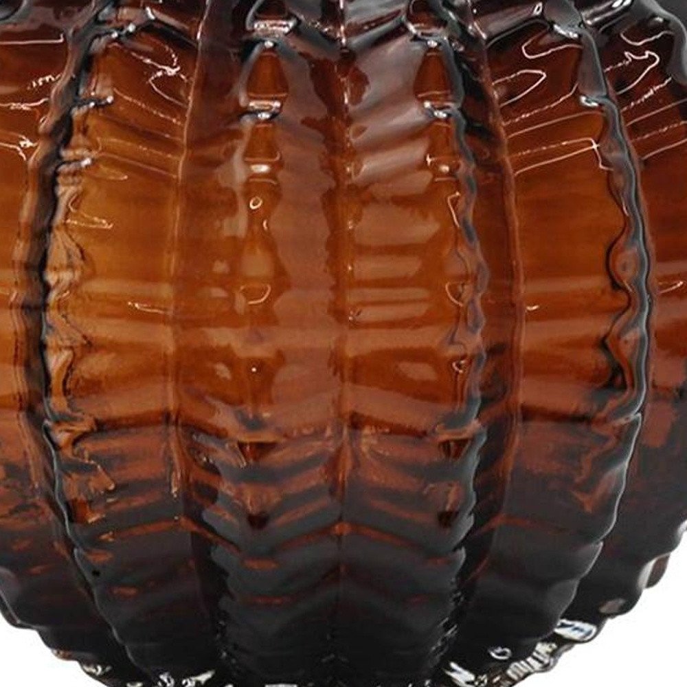 6" Burnt Umber Glass Textured Round Table Vase HomeRoots