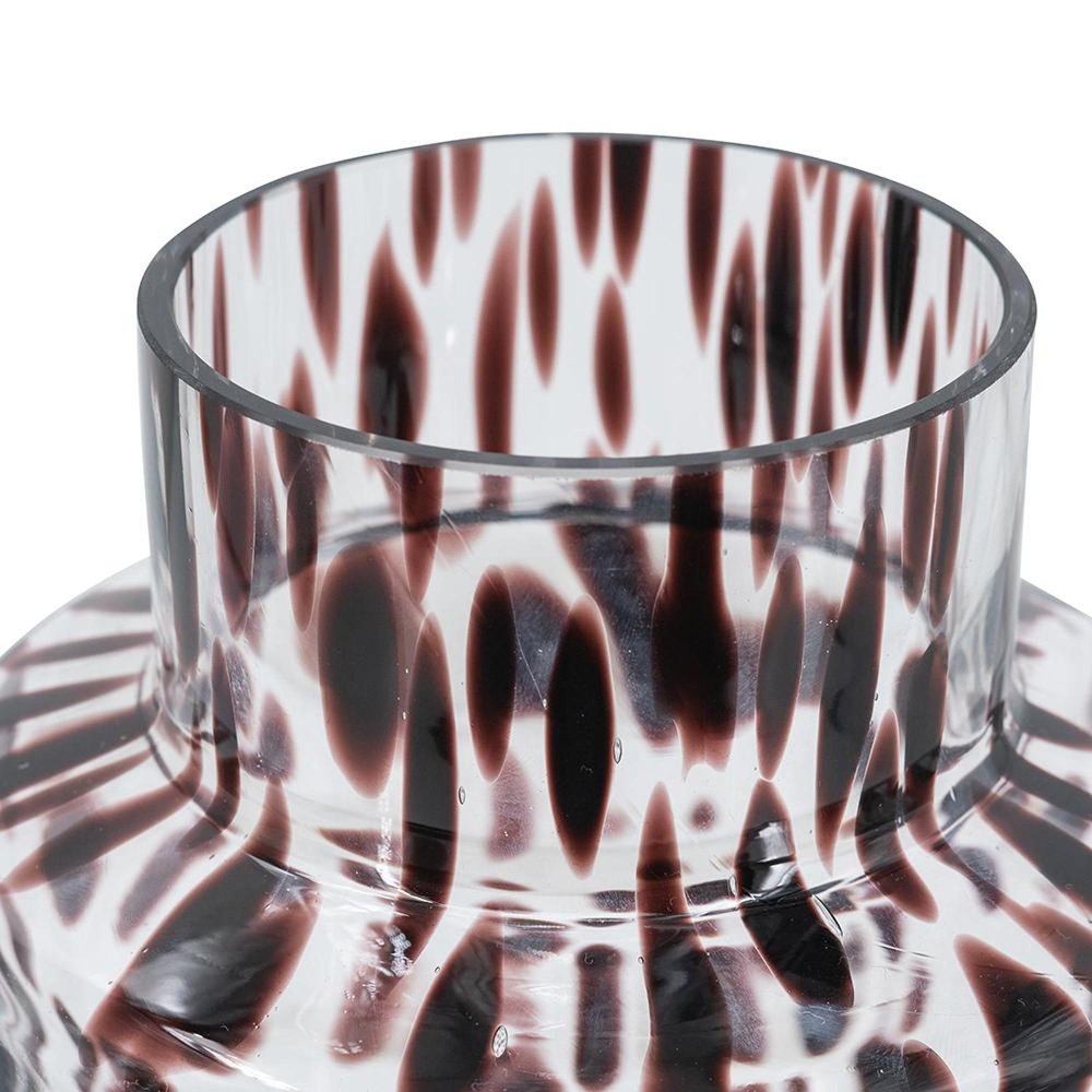 8" Amber And Clear Abstract Glass Cylinder Table Vase HomeRoots