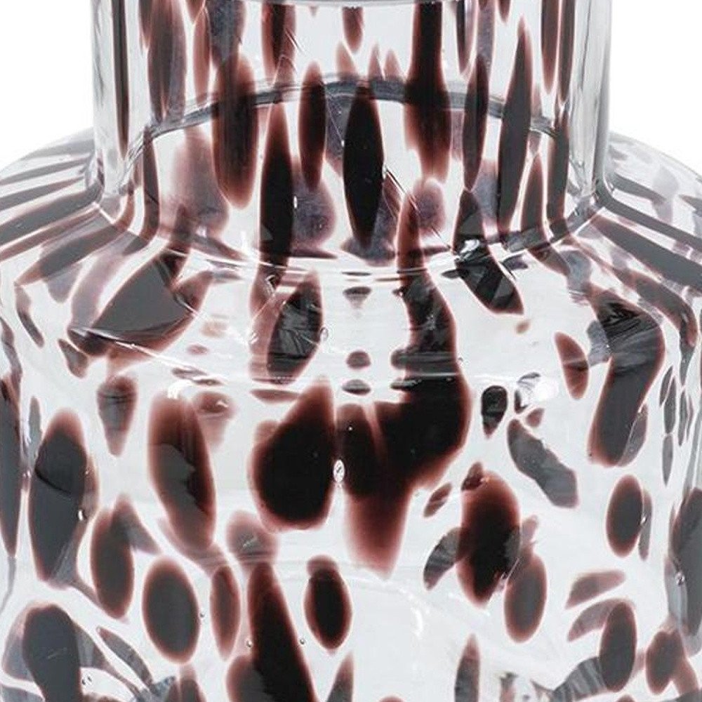 8" Amber And Clear Abstract Glass Cylinder Table Vase HomeRoots