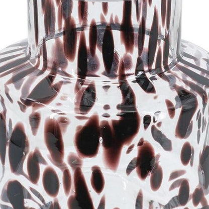 8" Amber And Clear Abstract Glass Cylinder Table Vase HomeRoots